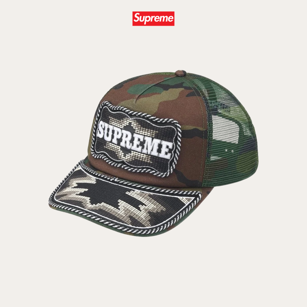 Supreme Western Embroidered Mesh Back 5-Panel Camo