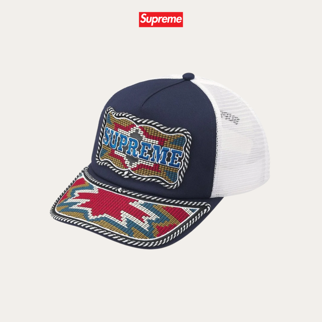 Supreme Western Embroidered Mesh Back 5-Panel Navy