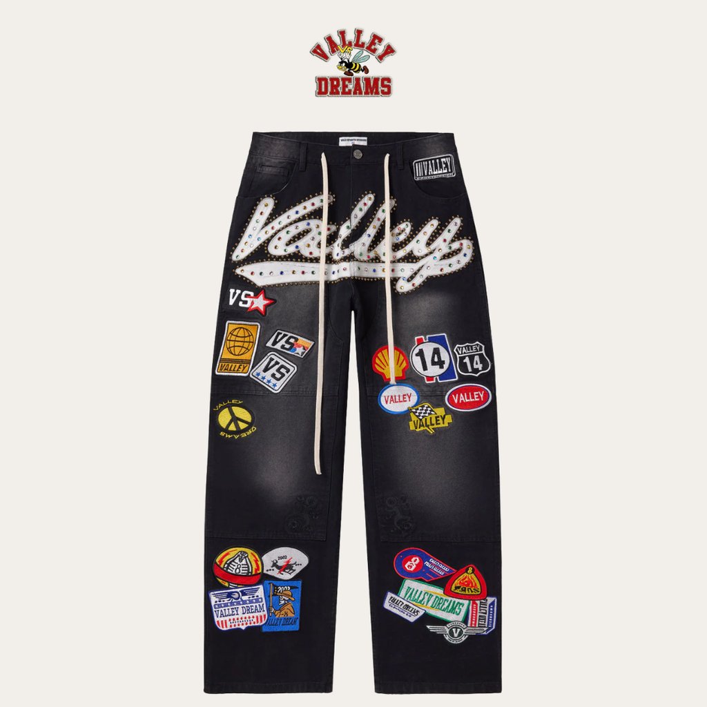 VALE FOREVER 1980s PAINTERS BLACK PANT
