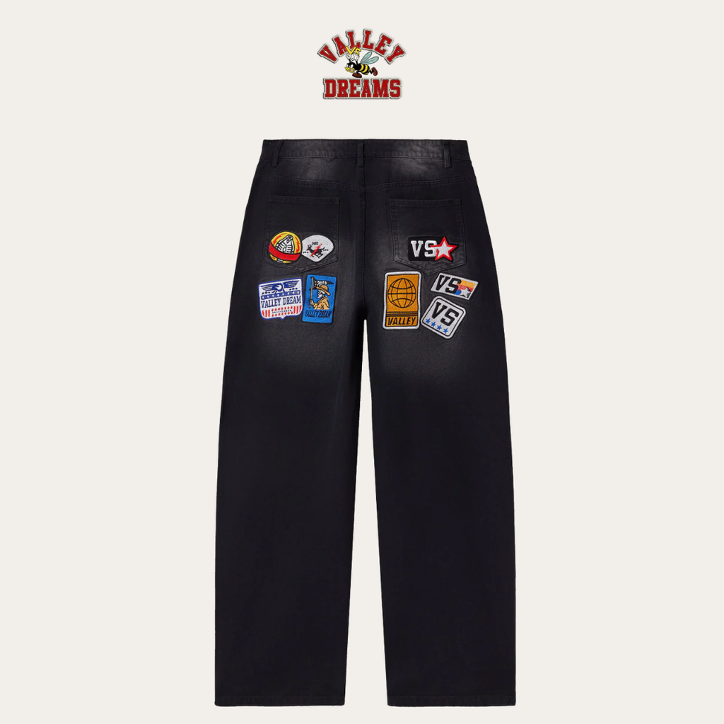 VALE FOREVER 1980s PAINTERS BLACK PANT