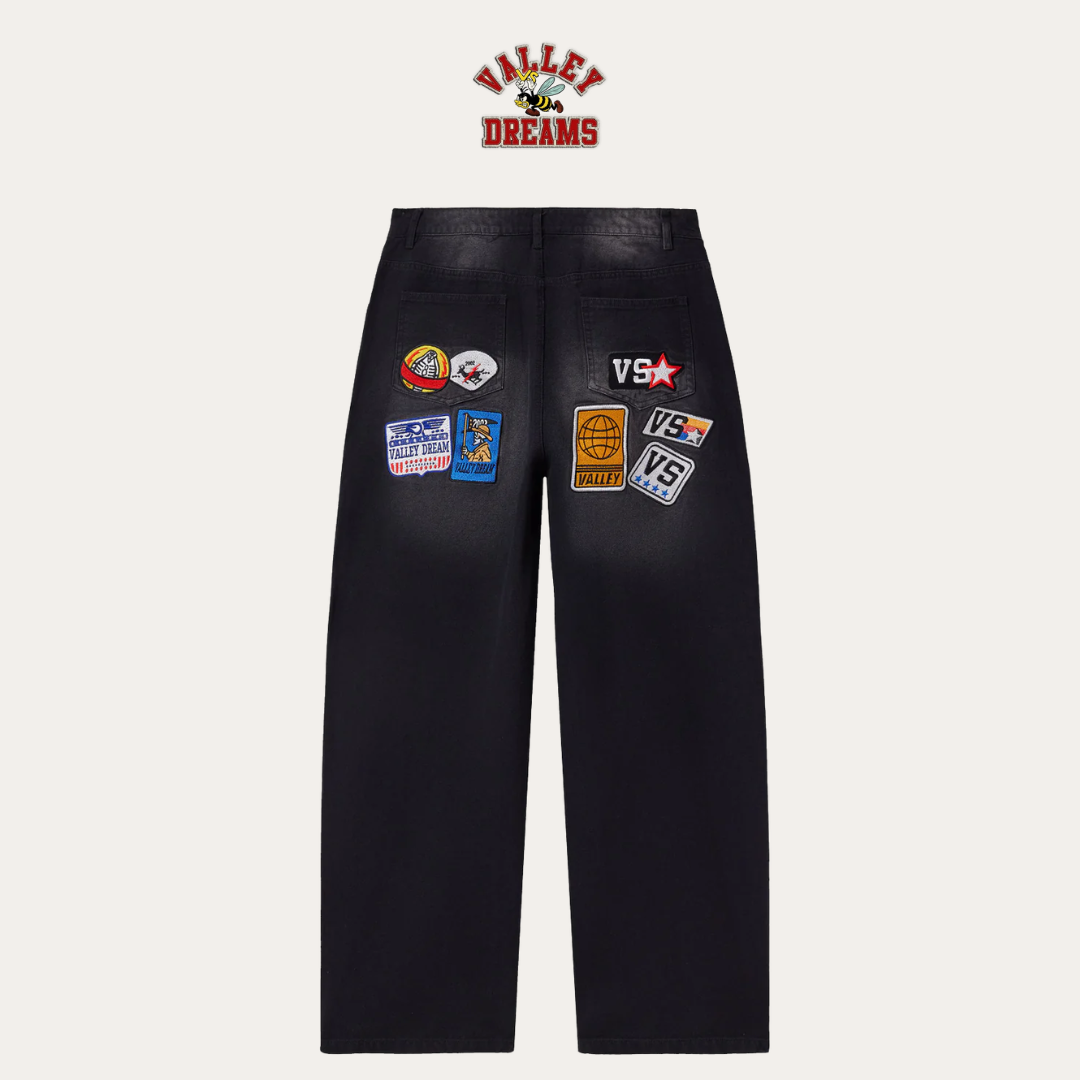 VALE FOREVER 1980s PAINTERS BLACK PANT