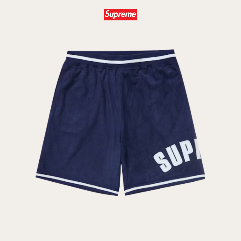 SUPREME ULTRASUEDE MESH SHORTS NAVY