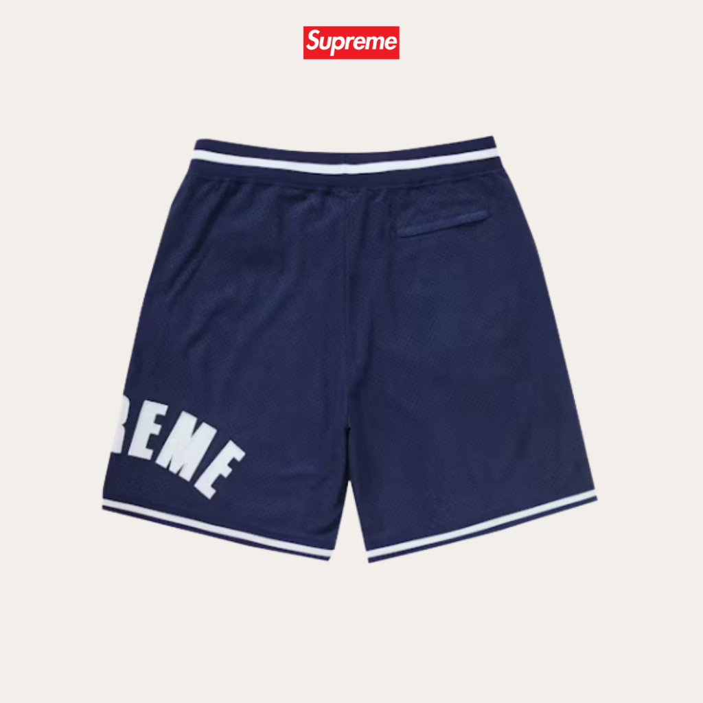 SUPREME ULTRASUEDE MESH SHORTS NAVY