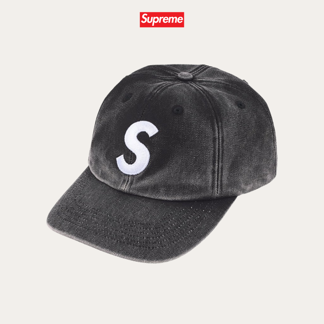 Supreme Pigment Coated S Logo 6-Panel Black