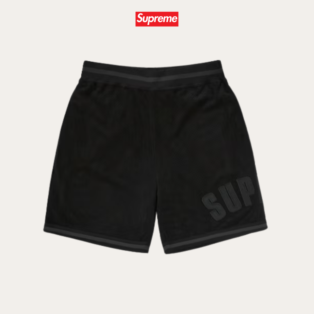 SUPREME ULTRASUEDE MESH SHORT BLACK