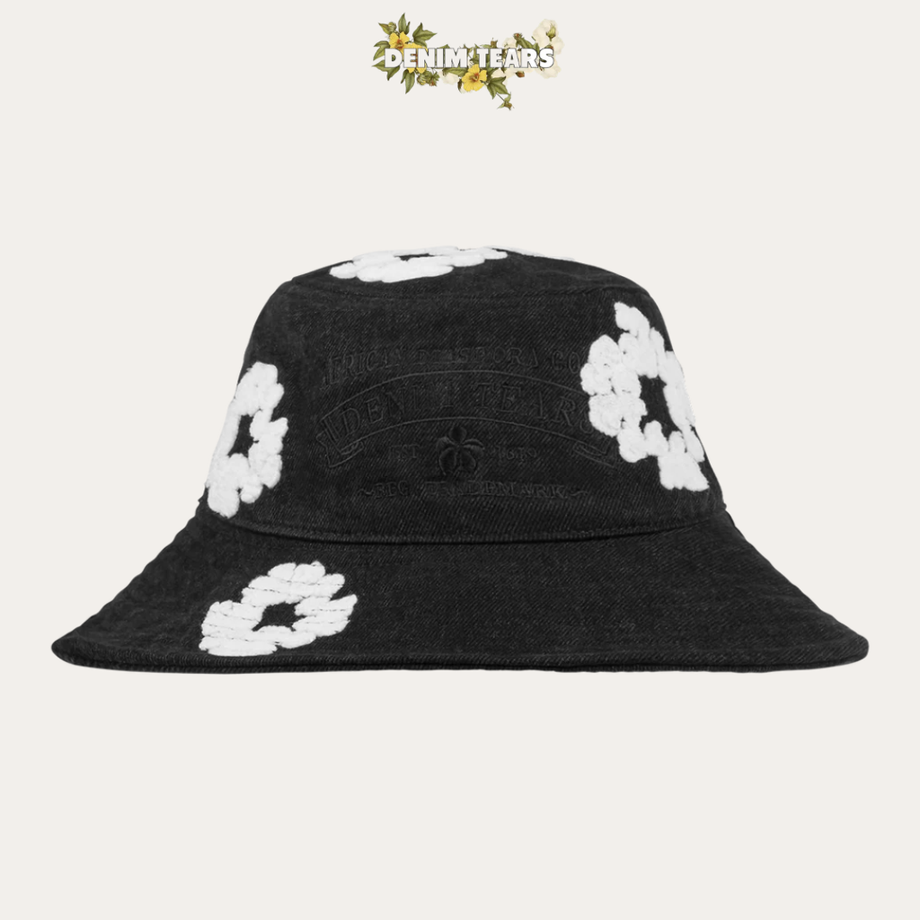 DENIM TEARS DENIM WREAT BUCKET HAT WASHED BLACK