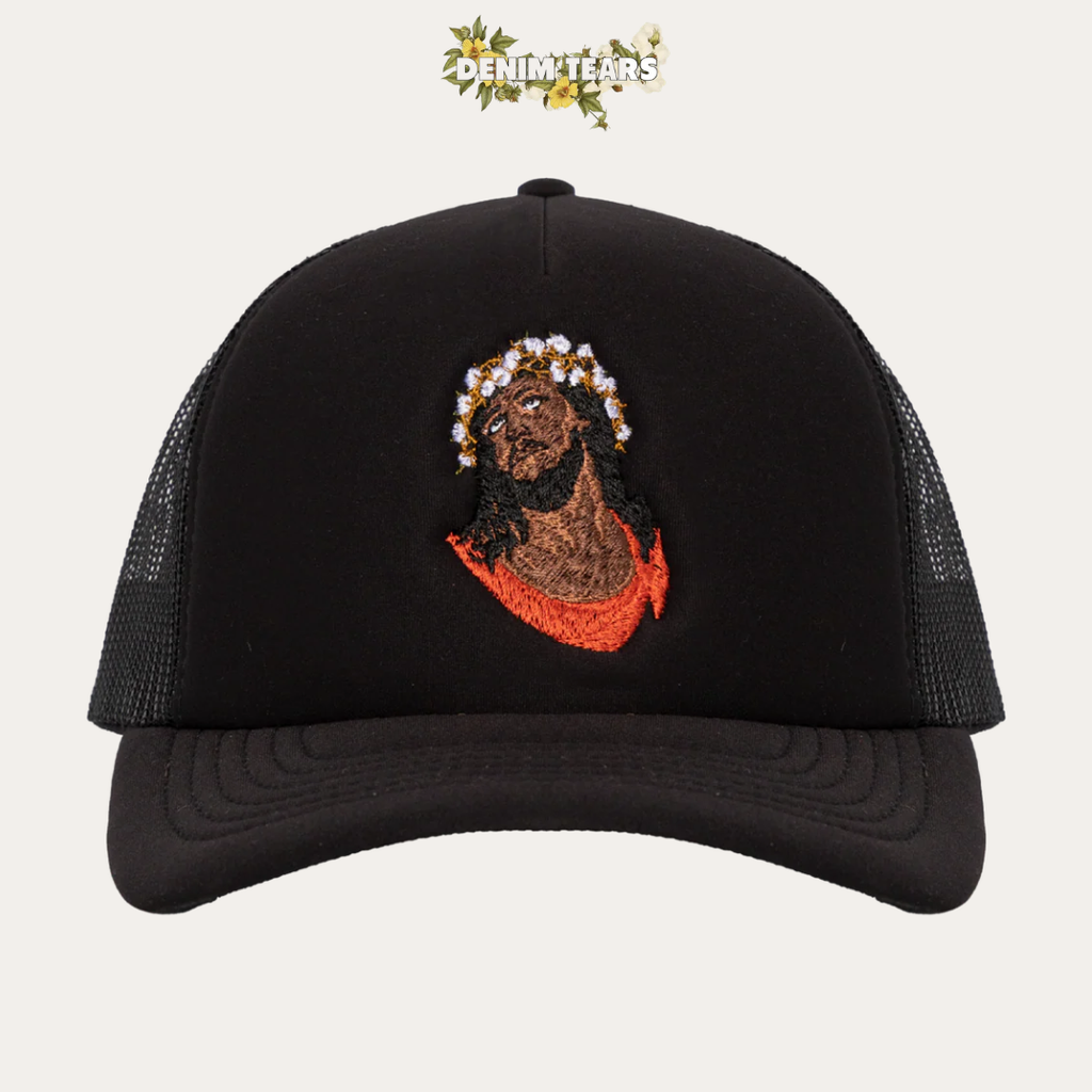 DENIM TEARS CROWN OF COTTON TRUCKER HAT