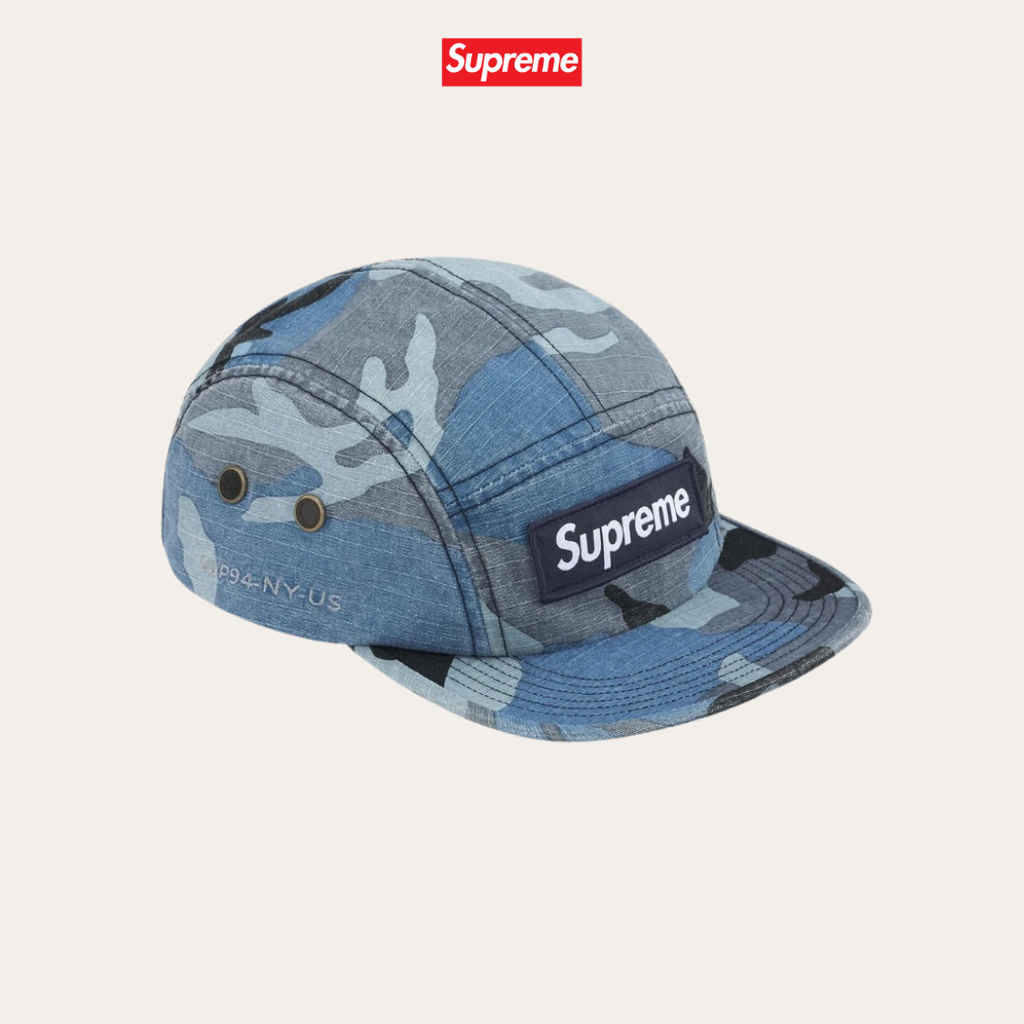 SUPREME MILITARY CAMP CAP BLUE CAMO