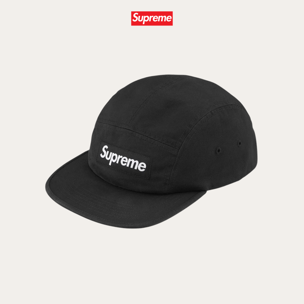 Supreme Washed Chino Twill Camp Cap Black