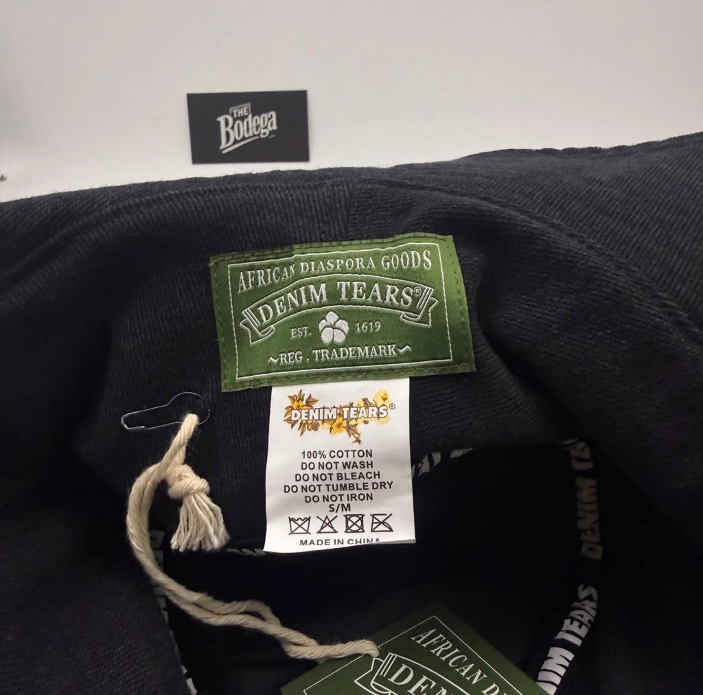DENIM TEARS DENIM WREAT BUCKET HAT WASHED BLACK