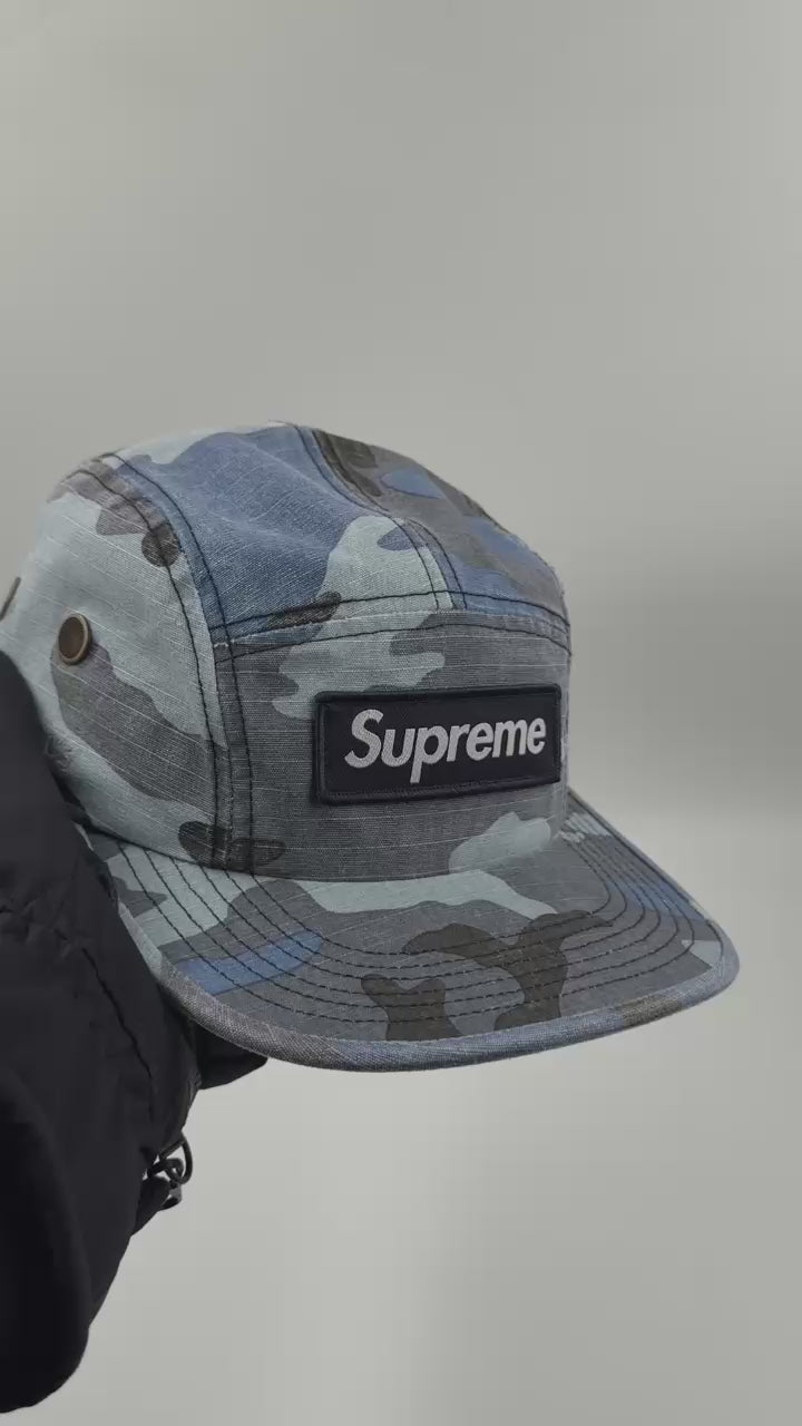 SUPREME MILITARY CAMP CAP BLUE CAMO
