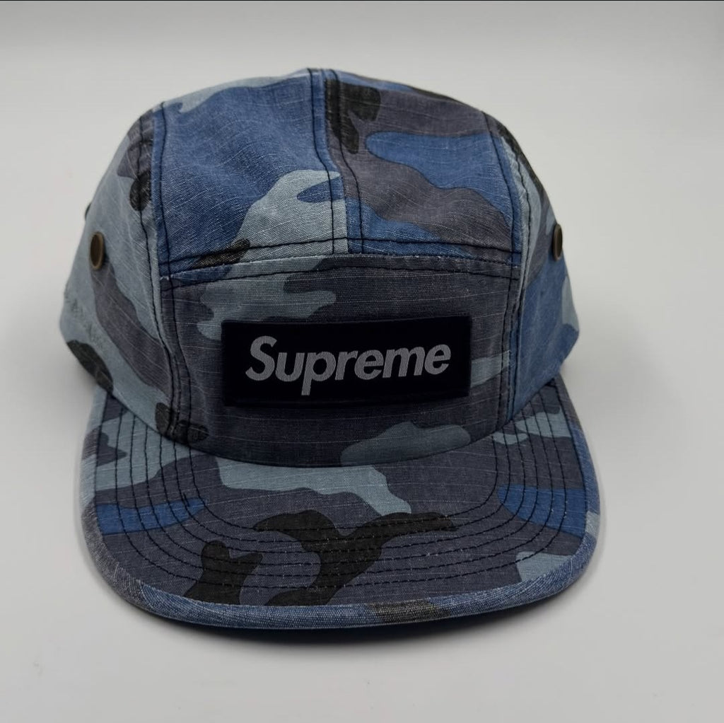 SUPREME MILITARY CAMP CAP BLUE CAMO