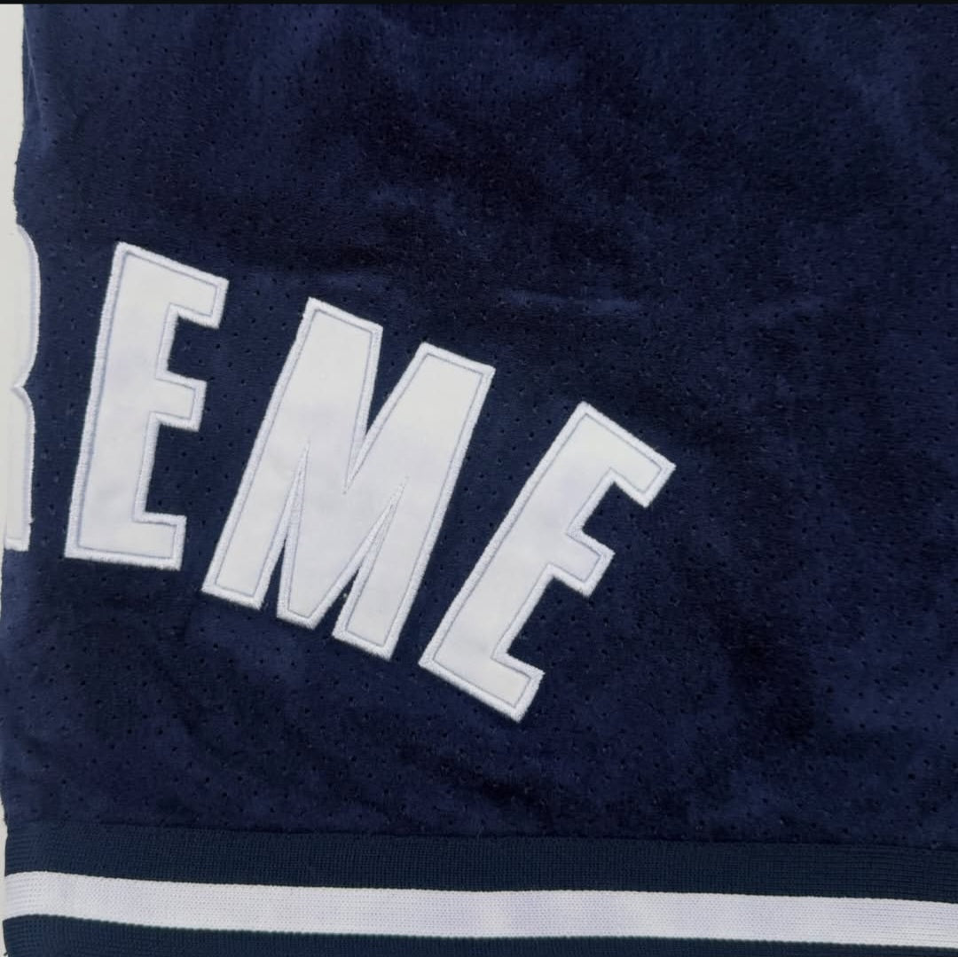 SUPREME ULTRASUEDE MESH SHORTS NAVY