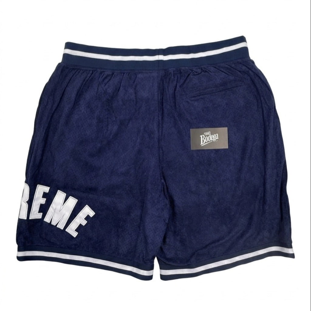 SUPREME ULTRASUEDE MESH SHORTS NAVY