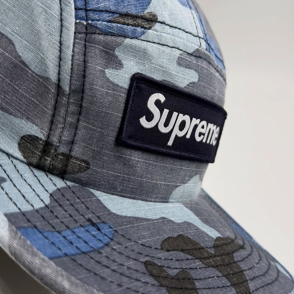 SUPREME MILITARY CAMP CAP BLUE CAMO