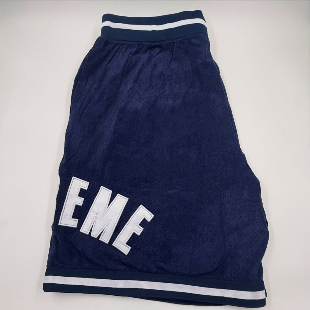 SUPREME ULTRASUEDE MESH SHORTS NAVY