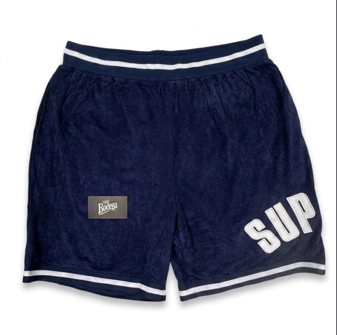 SUPREME ULTRASUEDE MESH SHORTS NAVY