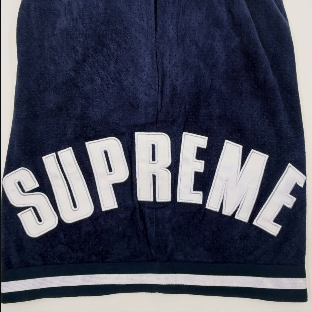 SUPREME ULTRASUEDE MESH SHORTS NAVY
