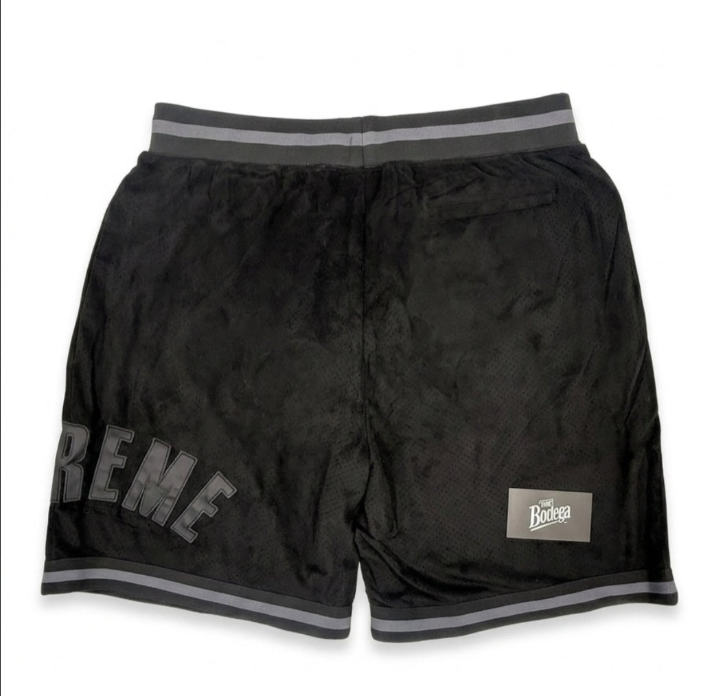 SUPREME ULTRASUEDE MESH SHORT BLACK